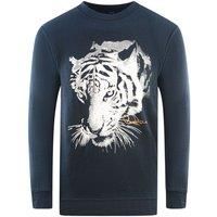 Tiger Silhouette Logo Navy Blue Sweatshirt