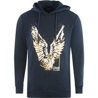 Cavalli Class Golden Eagle Logo Navy Blue Hoodie