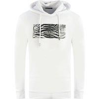 Zebra Print Logo White Hoodie