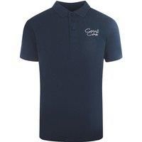 Signature Logo Navy Blue Polo Shirt