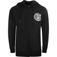 Large Circle Design Black Zip-Up Hoodie