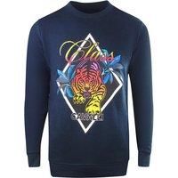 Diamond Tiger Design Navy Blue Sweatshirt