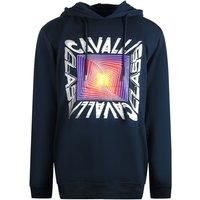 Asymmetric Box Design Navy Blue Hoodie