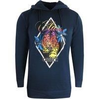 Cavalli Class Diamond Tiger Design Navy Blue Hoodie