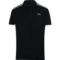Taped Shoulders Black Polo Shirt