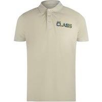 Vibrant Floral Logo Beige Sand Polo Shirt