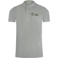 Vibrant Floral Logo Grey Polo Shirt
