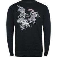 Paisley Leopards Design Black Sweatshirt