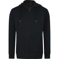 Bold Floral Logo Black Zip-Up Hoodie