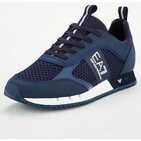 Emporio Armani EA7  BLACK WHITE LACES U  men's Shoes (Trainers) in Marine