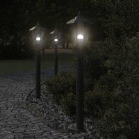 Berkfield Home Outdoor Floor Lamps 3pcs Black 80 cm Stainless Steel