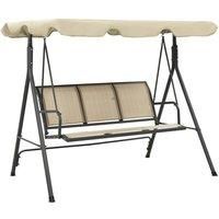 Berkfield Home Garden Swing Chair with Canopy Anthracite & Sand in Black