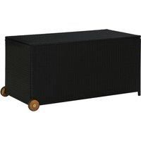 Garden Storage Box Black 120x65x61 cm Poly Rattan