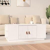 Coffee Table White 100x50x41 cm Solid Wood Pine