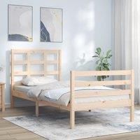 Bed Frame with Headboard 90x200 cm Solid Wood