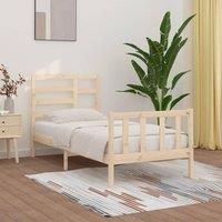Bed Frame Solid Wood Pine 90x200 cm