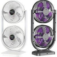 3-Speed Usb Camping Fan, 180 Range, Portable & Rechargeable