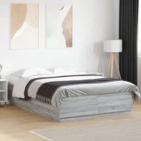 Berkfield Home Bed Frame with LED without Mattress Grey Sonoma 120x200 cm | Size: Small Double