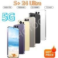 New Cellphones S+ 24 Ultra Original 7.3HD Smartphone 4G 5G Dual Sim Cell Phone 7800mAh Android 14 Global Version Mobile Phones