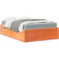 Berkfield Home Bed with Mattress Wax Brown 120x200 cm Solid Wood Pine