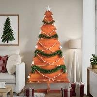 Berkfield Home Wooden Christmas Tree for Decoration Wax Brown 180 cm Solid Wood Pine