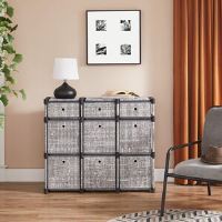 Rebrilliant 9-Cube Drawer Organiser, Storage Unit With 9 Storage Boxes, Closet Organiser, Bookcase, 83.5 X 30 X 79.5 Cm, For Bedroom, Living Room, Hallway, Heathe Grey 79.5cm H X 83.5cm W X 30cm D