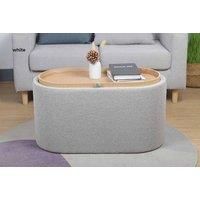 Merida Upholstered Ottoman With Reversible Lid - Grey Or White