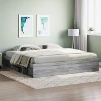 Bed Frame Grey Sonoma 200x200 cm
