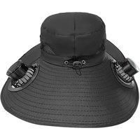 Wide Brim Hiking Sun Hat With Dual Solar Fans And Usb Charging - 5 Colours