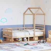 Berkfield Home Day Bed with Roof without Mattress 80x200 cm Solid Wood in Brown