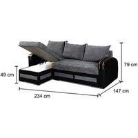 Konain Fabric Corner Storage Sofa Bed In Grey&Brown Colors!