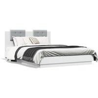 Berkfield Home Bed Frame with LED without Mattress White 140x200 cm
