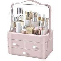 Acrylic Makeup Storage Organiser with 180 Rotating Lid & Drawers - 3 Colours