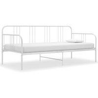 Sofa Bed Frame White Metal 90x200 cm