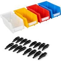 Plastic Stackable Tool Garage Storage Box,Workshop Storage Bins,Stacking Container for Garage,Small