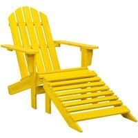 Berkfield Home Garden Adirondack Chair with Ottoman Solid Fir Wood Yellow