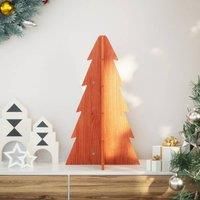 Berkfield Home Wooden Christmas Tree for Decoration Wax Brown 69.5 cm Solid Wood Pine