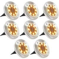 Solar Ground Lights 8 pcs LED Lights Warm White