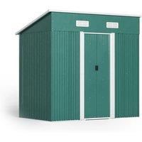 4Ft X 6Ft Steel Outdoor Garden Shed - Skillion Roof, Double Doors, Vented