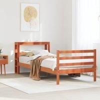 Berkfield Home Bed Frame without Mattress Wax Brown 75x190 cm Small Single Solid Wood Pine
