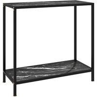 Console Table Black 80x35x75 cm Tempered Glass