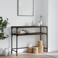 Console Table Brown Oak 100x35.5x75 cm Engineered Wood