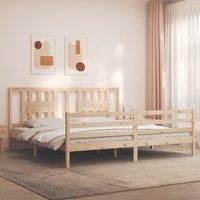 Bed Frame with Headboard 200x200 cm Solid Wood