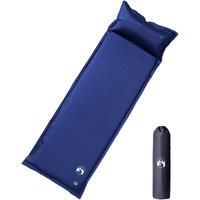 Berkfield Home Self Inflating Camping Mattress with Pillow 1-Person Navy Blue