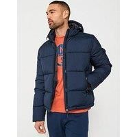 North Sails Hooded Puffer Jacket Boxy Fit  -  Jackets  - Blue -Size L