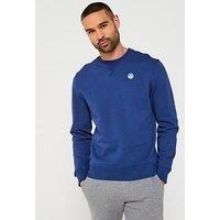 North Sails Left Chest Logo Crew Sweatshirt - Blue