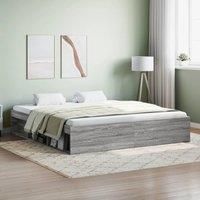Bed Frame Grey Sonoma 180x200 cm Super King Size