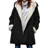 Women'S Long Hooded Jacket With Fleece Fur Lining - 8 Sizes, 10 Colours!