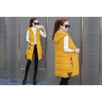 Unisex Yellow Women'S Longline Puffer Gilet - 6 Sizes & 5 Colours