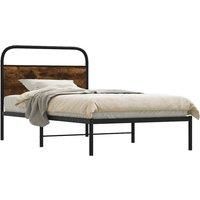 Berkfield Home Bed Frame Without Mattress 90x200 cm Smoked Oak Engineered Wood in Brown